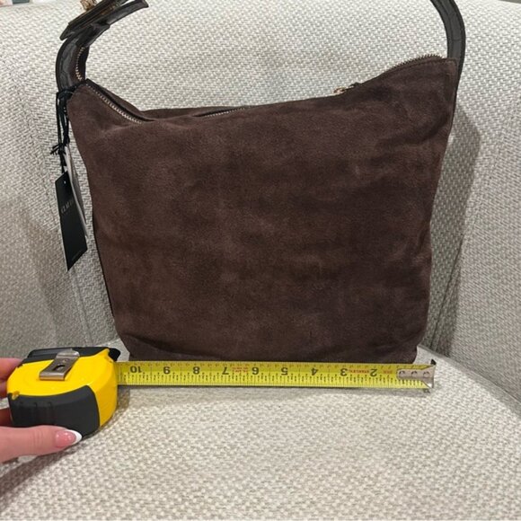 Claudia Firenze Chocolate Brown Leather & Suede Shoulder Bag NWT - Picture 9 of 10